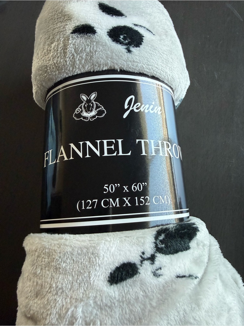 Gray & Black Flannel Throw Blanket